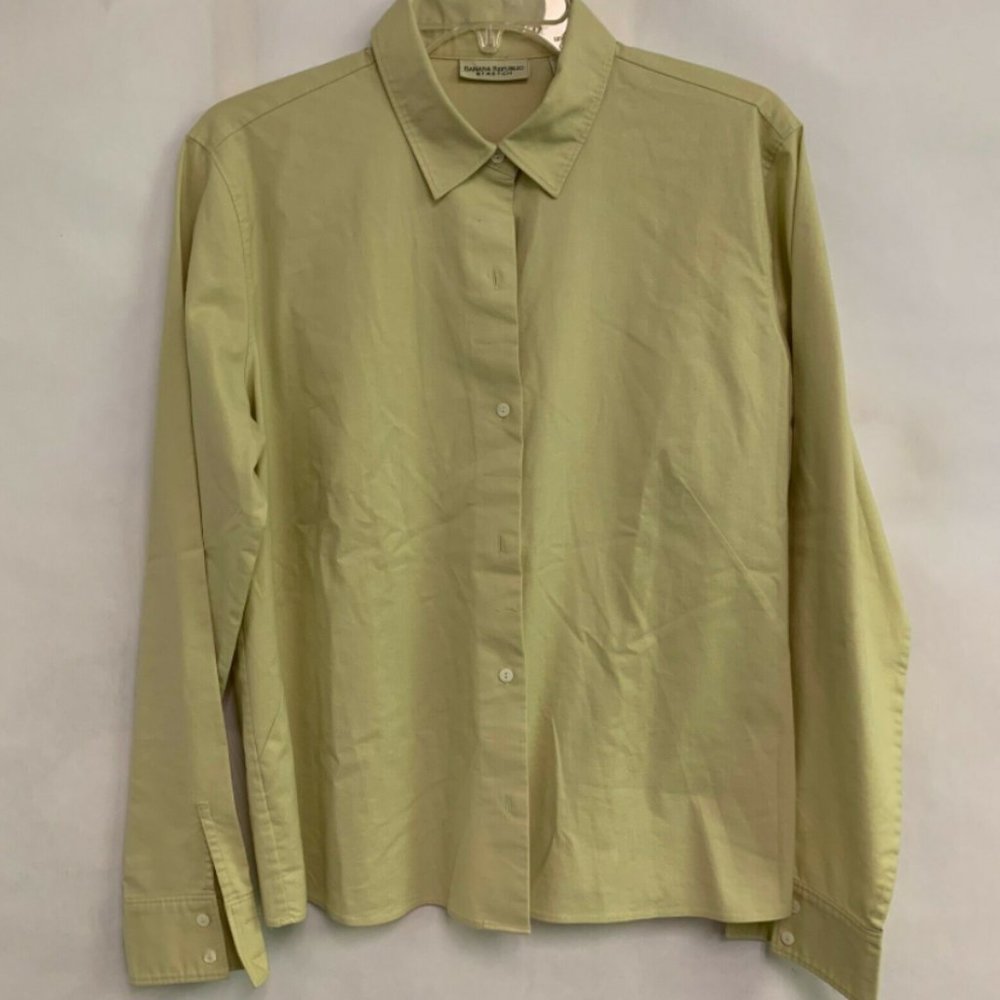 Banana Republic Stretch Button Down Shirt Women L